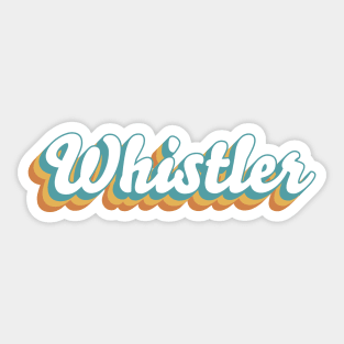 Whistler Canada Mountain Resort Retro Lettering Sticker